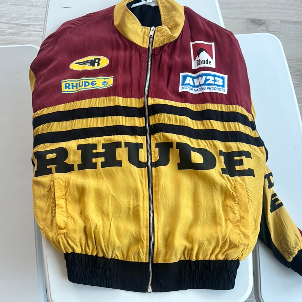 Rhude Red and Yellow Racing Jacket